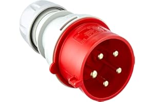 PCE Unitec 40578L - Spina CEE 32A, singola, colore rosso