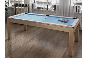 Vente-unique - Mesa transformable - Billar y Ping-Pong Balthazar - 213x112x81.5 cm - Azul