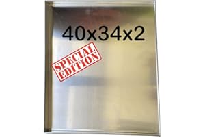 TEGLIEDIROMA Teglia forno professionale 40x34x2 Cm, Alluminio misure per forno Effeuno indistruttibile ideale per forno