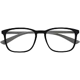 OPULIZE Max Reading Glasses - Large Classic Rectangular Frame - Matte Black with Grey Arms - Unisex Men Women - Spring Hinges
