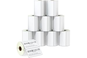 BETCKEY - 102mm x 51mm(4 in x 2 in) Perforées Étiquettes Thermiques pour Code-Barres, Expédition et Usage Multiple Compatible avec les imprimantes Zebra et autres [10 Rouleaux/7500 Étiquettes]