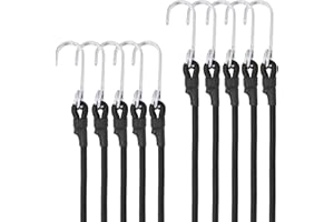 LTSTORE Tendeurs Elastique avec Crochets,Pack de 10 Tendeur Elastique Sandow Elastique 30CM Corde Elastique 8mm Petit Tendeur pour Velo Bache Piscine Tente Camping Noir.