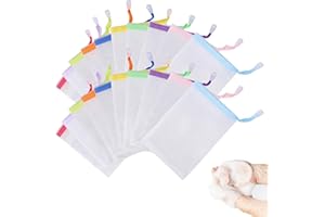 CFSVVD 20 Stück Seifensäckchen, Seifensack, Seifenbeutel Mit Kordelzug für Gesichtsreinigungsnetze Seifen Netzbeutel Schaumnetze Seifensäckchen Gesichtsreinigung Werkzeug Badreinigungszubehör