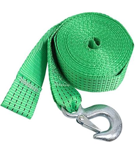 Sangle De Treuil Bateau 2x20" - Résistance 10 000 Lb - Crochet Sécurisé - Pour Remorque, VTT, Motoneige