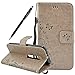 Produktbild Vanlog Motorola Moto G (3. Generation) Leder Hülle Moto G3 Ledertasche Brieftasche Handytasche mit Standfunktion und Kredit Kartenfächer Schutzhülle für Motorola Moto G3 Etui Flip Case Grau Tasche