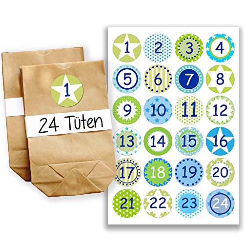 Adventskalender Miniset 13 - Aufkleber und Tüten