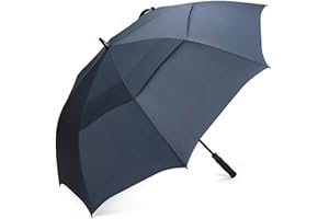G4Free Golf Parapluie 68 Pouces Coupe-Vent Double Auvent Extra Large Surdimensionné Automatique Ouvert Étanche Parapluies Bâton