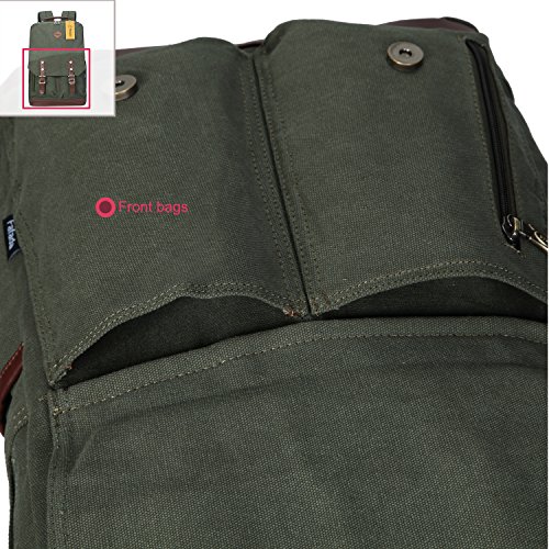 Fafada Rucksack Herren Damen Canvas Retro Schulrucksack Lässige Daypack 15 Zoll Laptop Rucksack Causal Backpack - 6