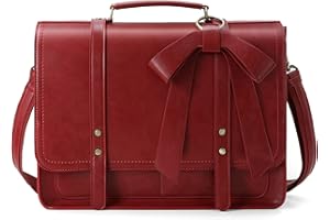 ECOSUSI 15.6 Pollici Laptop Borsa Grande Messenger in Pelle Pu Vintage Borsa a Tracolla per Donna