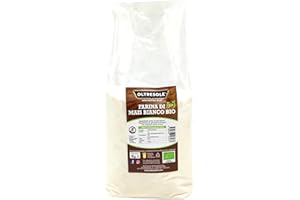 Oltresole, Farine de maïs blanc biologique italienne 1 Kg, Sans gluten, Sans OGM, 100% Made in Italy, Idéale pour la polenta, le pain et les sucreries, Parfaite pour les coeliaques et les végétaliens