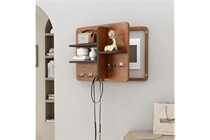 YXLYFDLY Copri Scatola Fusibili Decorativi Per Parete, Copri Quadro Elettrico In Legno Massello Con Ripiano, Robusto Copri Scatola Interruttori Con Ganci Per Ingresso Soggiorno, Indeformabile(Brown,40x30cm/15.