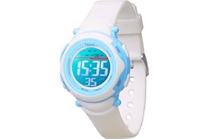 Facasu Kinderuhr Digital für Mädchen Jungen,wasserdichte Kinderuhr,Bunt Light,Outdoor Sport Armbanduhr Kinder, Einfaches Ablesen Einstellen der Uhrzeit mit Stoppwatch Alarm für Kinder
