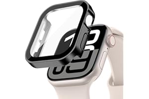 YuiYuKa Wasserdicht Hülle für Apple Watch Series 10/9/8/7 46mm 42mm 45mm 41mm mit Gehärtetem Glas Displayschutz,für iWatch Series 6/5/4/SE 44mm 43mm Voller Schutz Protective Case Ultra dünn[HD]