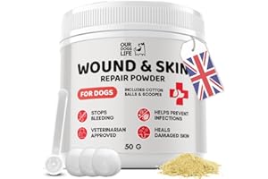 DOGSLIFE Wound & Skin Repair Powder For Dogs | Dog Styptic Powder Stops Bleeding, Quickly Repairs Wound & Damaged Skin in Dogs | Pets Safe Treatment for Cuts, Nail Clipper Nicks and Grooming First Aid |