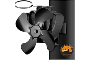 CWLAKON Ventola per Stufa a Legna, Ventilatore Magnetica per Camino a Legna, Ventola per Stufa/Camino/Pellet, Ventilatore Silenzioso per Stufa, Ventola Camino a Legna Alimentato a Calore con Termometro