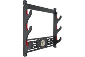 SHULI 3 Couche Support d'épée Support Mural Velours Katana rembourré Stand Samurai Support d'épée présentoir Katana-A