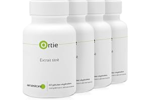 ANASTORE RACINE D’ORTIE PIQUANTE (Urtica dioica) * PACK 3+1 GRATUIT * 250 mg / 240 gélules * Extrait titré à 0.8% en stérols végétaux * Anti-inflammatoire, Appareil urinaire, Cardiovasculaire