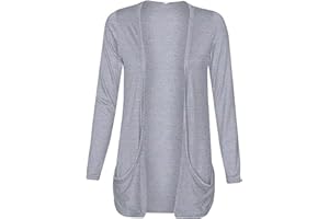 Loxdonz Kids Girls Boyfriend Cardigan Open Front Casual Long Sleeve Fashion Top with Pockets Age 5-13 Years