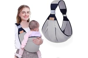 KSJEHW Nosidełko dla niemowląt, opaska na ramię, regulowana opaska na biodra, oddychająca opaska dla niemowląt, owijka dla niemowląt na 0-36 miesięcy, od noworodka do dziecka (szara)