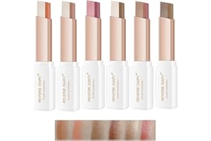 GROSPE 6 Stück Doppelfarben Lidschatten Stick Rotierende Aufgewertet Glitter Farbverlauf Eyeshadow Stick Langanhaltende Wasserdicht Schimmer Creme Lidschatten Stick Set