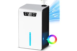 Ofottofo deumidificatore casa e umidificatore 2 in 1, 3,2 litri serbatoio, deumidificatore portatile silenzioso per camera da letto, bagno e cantina, Con luce LED a 7 colori, modalità sospensione
