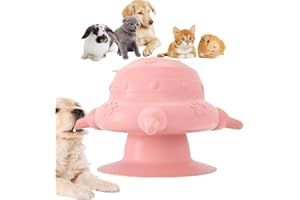 CAIYUANGJ Alimentador De Leche para Cachorros, Comedero De Leche para Cachorros, Cachorro De Silicona Estación De Enfermería, 4 Chupetos Idénticos, Ventosas De Base, para Gatitos, Cachorros, Conejos (Rosa)