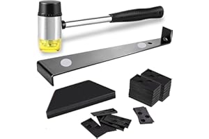 LATERN 43 Pezzi Pavimento in Laminato Kit, 26CM Martello di Gomma a Doppia Faccia con Robusto Blocco di Maschiatura, Barra di Trazione in Acciaio per Impieghi Gravosi, 40Pz Distanziatori da Pavimento