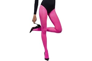 FANCY ME Ladies Black White Red Yellow Blue Green Orange Yellow Opaque Coloured Neon 1980s Fancy Dress Halloween Dance Tights