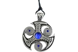 TOPT CELTE Pendentif Arbre de Vie Bouclier Sante celte Breton druide Elfe Irlande Etain Bleu