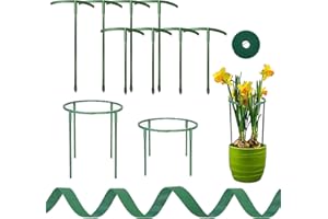 KAKVEIAI 8 Stück Pflanzenstütze für Garten, Pflanzenhalter, Rankhilfe Zimmerpflanzen, Blumenstütze, mit Pflanzenbinder, Freies Spleißen, für Topfpflanzen, Tomaten, Blumen(4Stück 25cm+4Stück15cm)