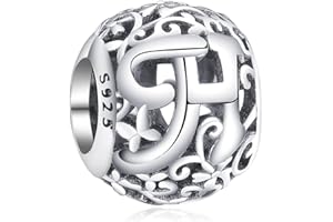Annmors Charms et Breloques Femme Lettre A-Z en Argent 925 pour Bracelet