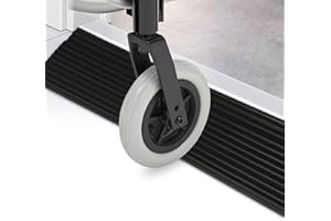 Forhandy Profilo di compensazione, rampa per porta in silicone, 1,8 cm, rampa alta per soglie, in silicone, autoadesiva, antiscivolo, colore: nero