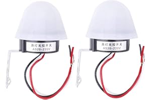Kadimendium 2pcs Automatic On Off Adjustable Street Light Photoswitch Photocell Sensor Switch Photo Control Sensor Switch(220V 10A 50Hz)