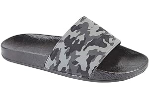 GENERIC Foster Footwear Mens Beach Pool Sliders Stripe Flip Flops Slip On Mules Shower Sandals Summer Holiday Shoes Size 6-12