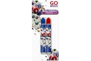 THE HOME FUSION COMPANY Bingo Dabbers Lot de 2 tickets de jeu anti-goutte Rouge et bleu