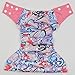 Happy Cherry Pink Flower Cloth Baby Swim Nappy Pant Washable Reusable One Size Breathable Cover for Baby Girls