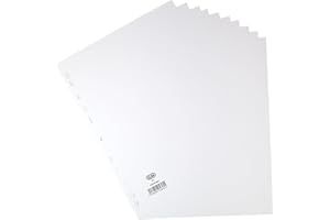 Elba A4 10-Part Card Divider - Manila White, Multi-Punched, 160gsm