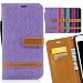 Produktbild LEMORRY Samsung Galaxy Note8 Hülle Tasche Ledertasche Flip Beutel Haut Slim Bumper Schutz Magnetisch mit Kartenschlitz Weich Silikon Cover Schale Handyhülle für Samsung Note8, Denim Stil Violett