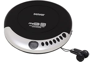 Denver DMP-391 Personal CD Player Discman With MP3 / Audio Book Support, 40 Second Antishock, Resume/Last Played Memory, Portable CD Player With Bass Boost