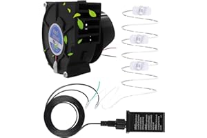 ZYWUOY Inflatable Air Blower Replacement, 12V 1.5A Insulated Waterproof Fan Blower Motor with 3 Led Light String and 2A Adapter for Garden Yard Inflatables Bbq Picnic Camping Heating (UK)