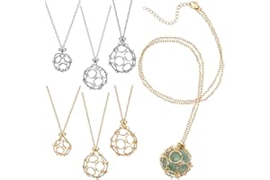 PH PandaHall Porta Collana di Cristallo in 2 Colori - 3 Misure Ciondolo con Gabbia Vuota Regolabile per la Creazione di Gioielli