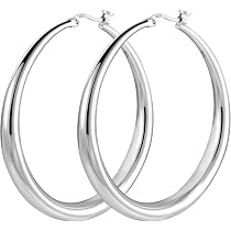 Orecchini A Cerchio In Argento Placcato Oro 14k - Ipoallergenici E Leggeri - Scegli La Misura 30/40/50/60 Mm