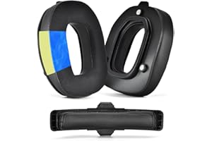 XBERSTAR Chłodzące żelowe nauszniki, wymienne poduszki na uszy, kompatybilne ze słuchawkami Logitech Astro Gaming A 50 gen4 (chłodzące żelowe nauszniki + skórzana opaska na głowę)