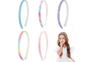 ELEGANCE-GO Cerchietto Bambina,5 Piezas Cerchietti per Capelli Bambina Multicolor Headband Diademas Con Lazo Diademas De Arcoíris Accesorios Pelo para Niñas Chicas Mujer Niño Pasqua Festa Compleanno