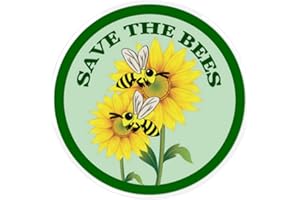LILIE CRÉA Pack de 2 stickers abeilles, Save the Bees, stickers protection des abeilles, résistants aux UV pour Ordinateur Portable, Voitures, Moto, Bicyclette, Skateboard, Autocollants pour Voiture, guitare ...