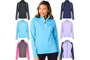 Under Par Women’s Zip Neck Sweater Jumper Breathable Moisture Wicking Ladies Golf Mid Layer Top