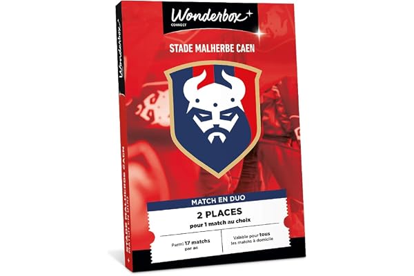 Wonderbox Connect - Coffret Cadeau - Stade Malherbe Caen - 2 Places pour 1 Match au Choix - Parmi 17 matchs par an, valable pour Tous Les matchs à Domicile - Validité 27 Mois