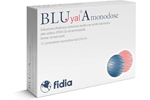 Fidia Farmaceutici Blu Yal A Collirio Monodose - 15 Contenitori Monodose - Soluzione Oftalmica Isotonica Sterile con Acido Ialuronico Sale Sodico e Aminoacidi - 0.35 ml cad.- Senza Conservanti