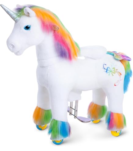 Miweba Poney Amadeus – Cheval à Bascule En Peluche Sur Roulettes, Pour Enfants De 4 à 8 Ans