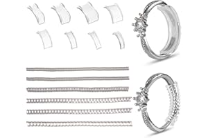 BOXOB 14&28 Pcs Ring Adjuster for Loose Rings, Invisible Ring Sizer Adjuster Tightener Transparent Rings Resizer Guards Spacer Never Come off and Spin Suitable for Women Men
